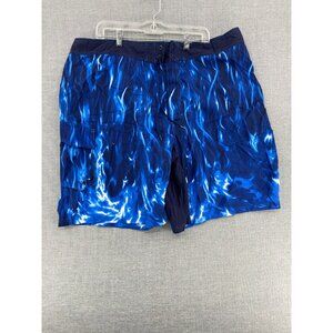 No Boundaries Blue Flames Board Shorts Mens 46 10" Beach Swim Trunks Y2K NWT